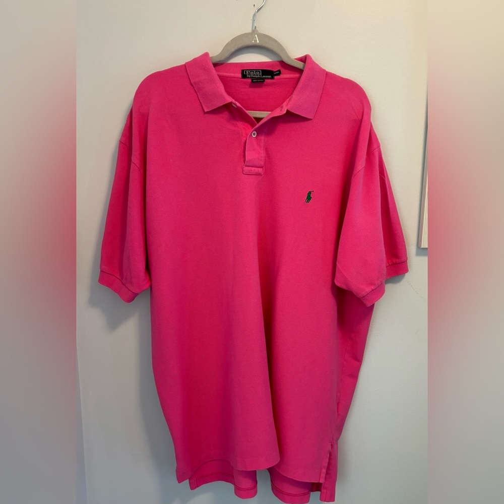 Polo Ralph Lauren Polo Shirt Mens XXL Pink Short Sleeve Cotton Golf